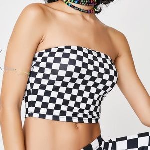 Checkered Tube Top